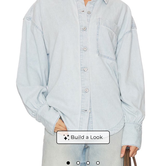 We The Free Tops - We The Free Light Wash Denim Button-Up Shirt
